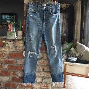 AGOLDE HIGHT WAISTED  DISTRESSED JEANS